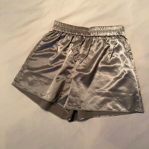 NWOT sage green satin shorts